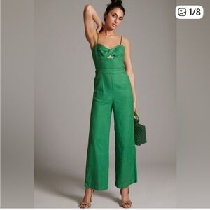 Anthropologie Vibrant Green Jumpsuit
